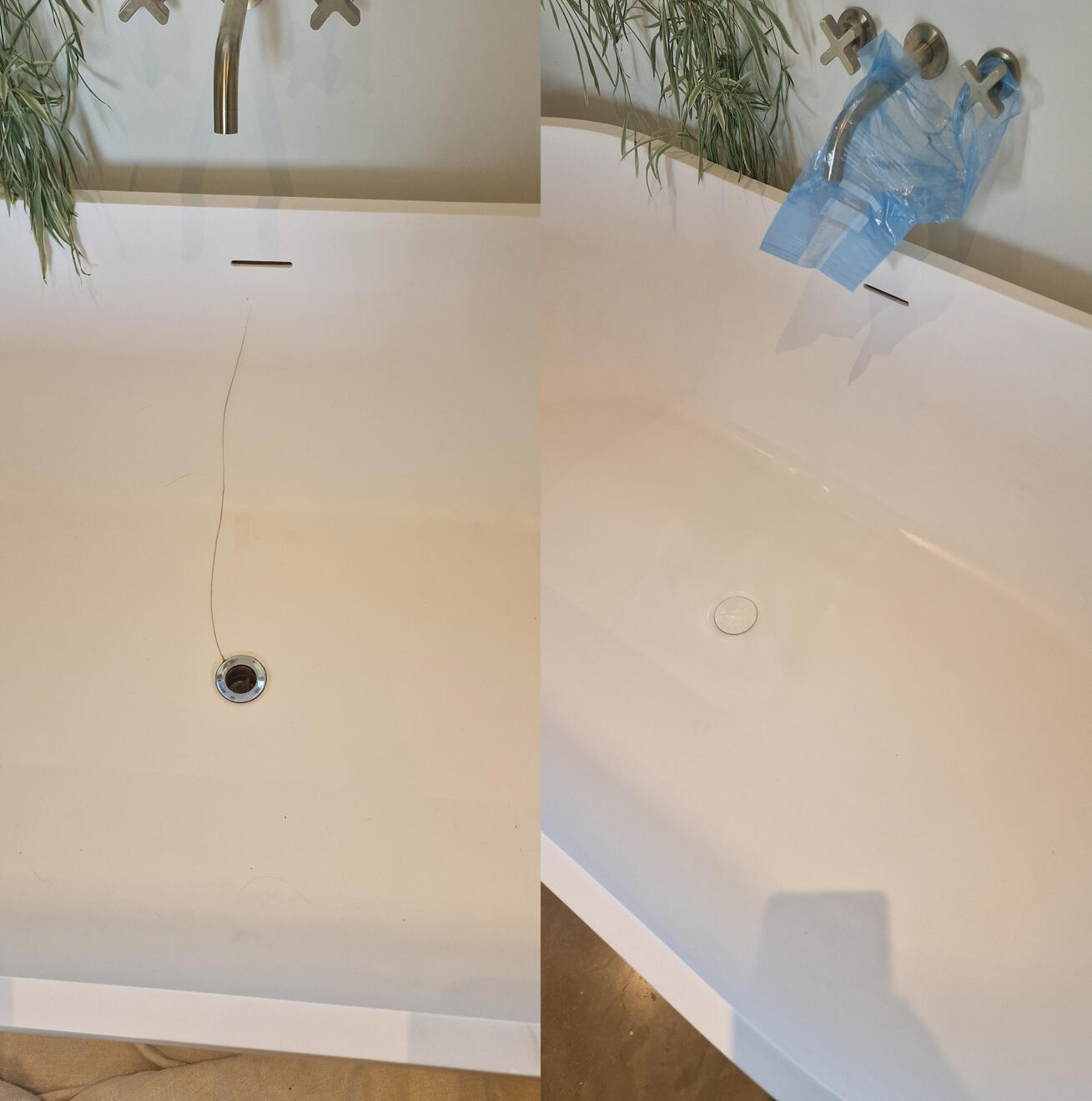 Reinforced stone resin bath crack repair in Winchester